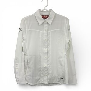 Simms Isle Shirt Button Front Fishing Outdoor Blouse in White Women's Size XS